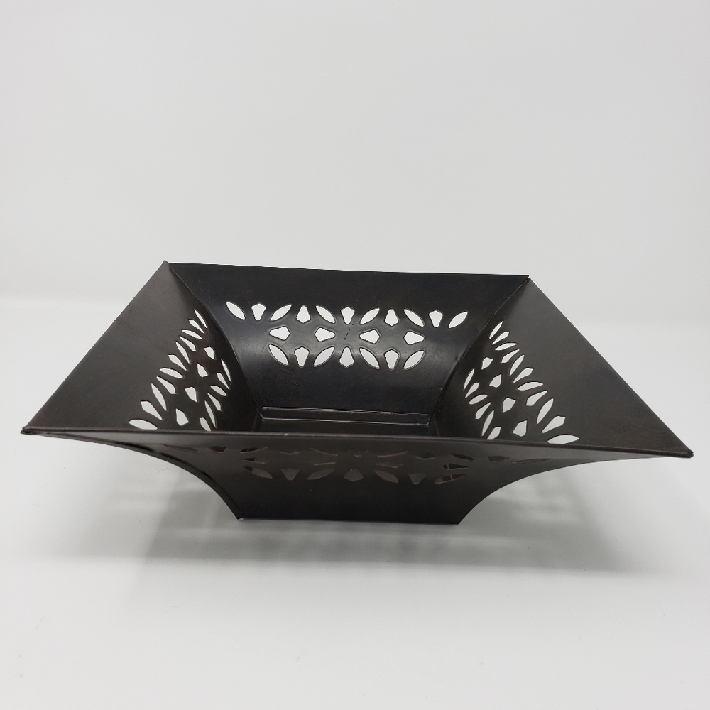 Tray Decorative Candle Brown 9" X 9"